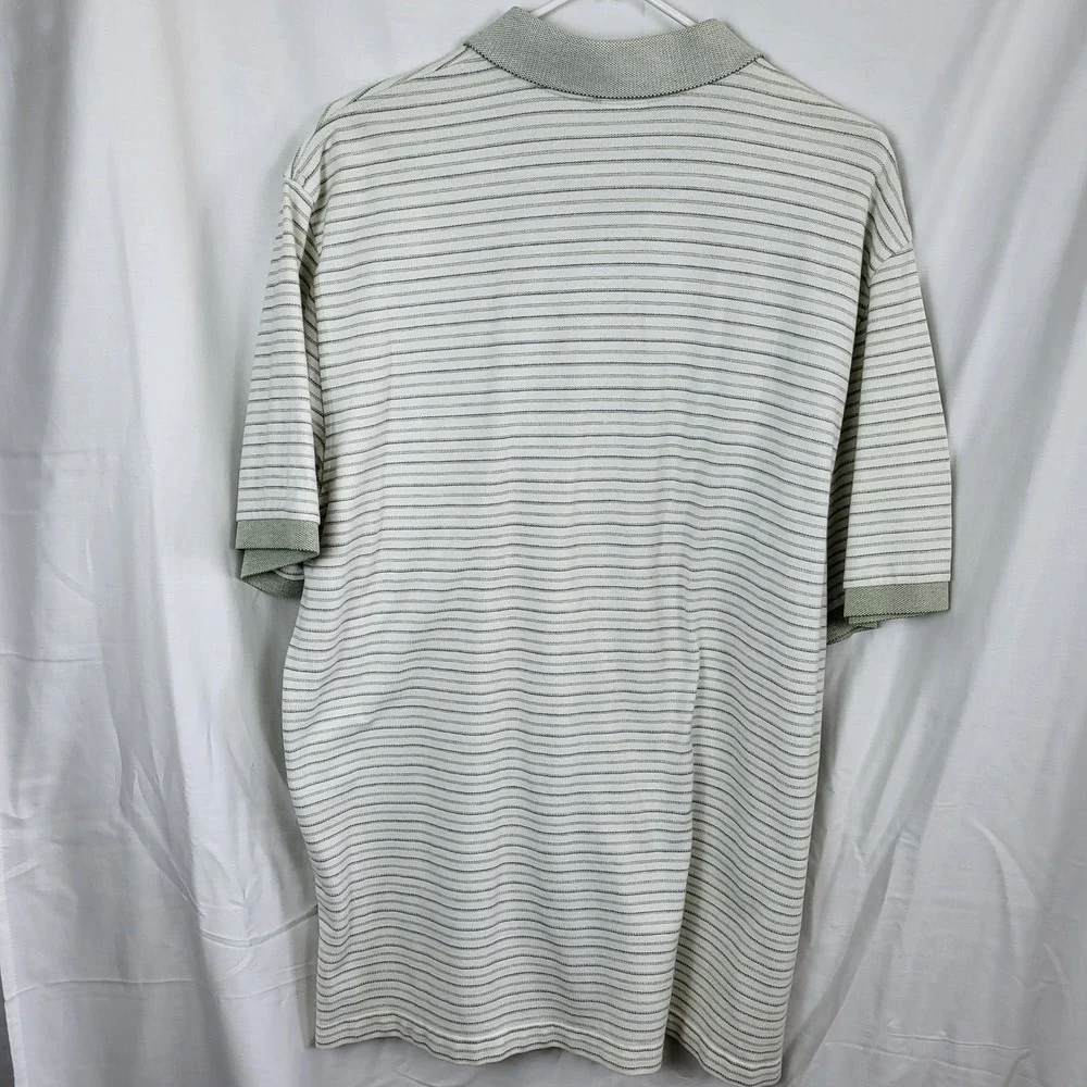 Brooks Brothers 346 Mens XL Original Fit Striped Cotton Polo Shirt Green White - Picture 5 of 5
